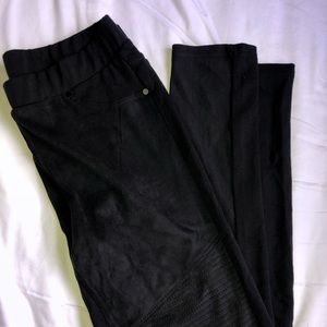 Black suede leggings